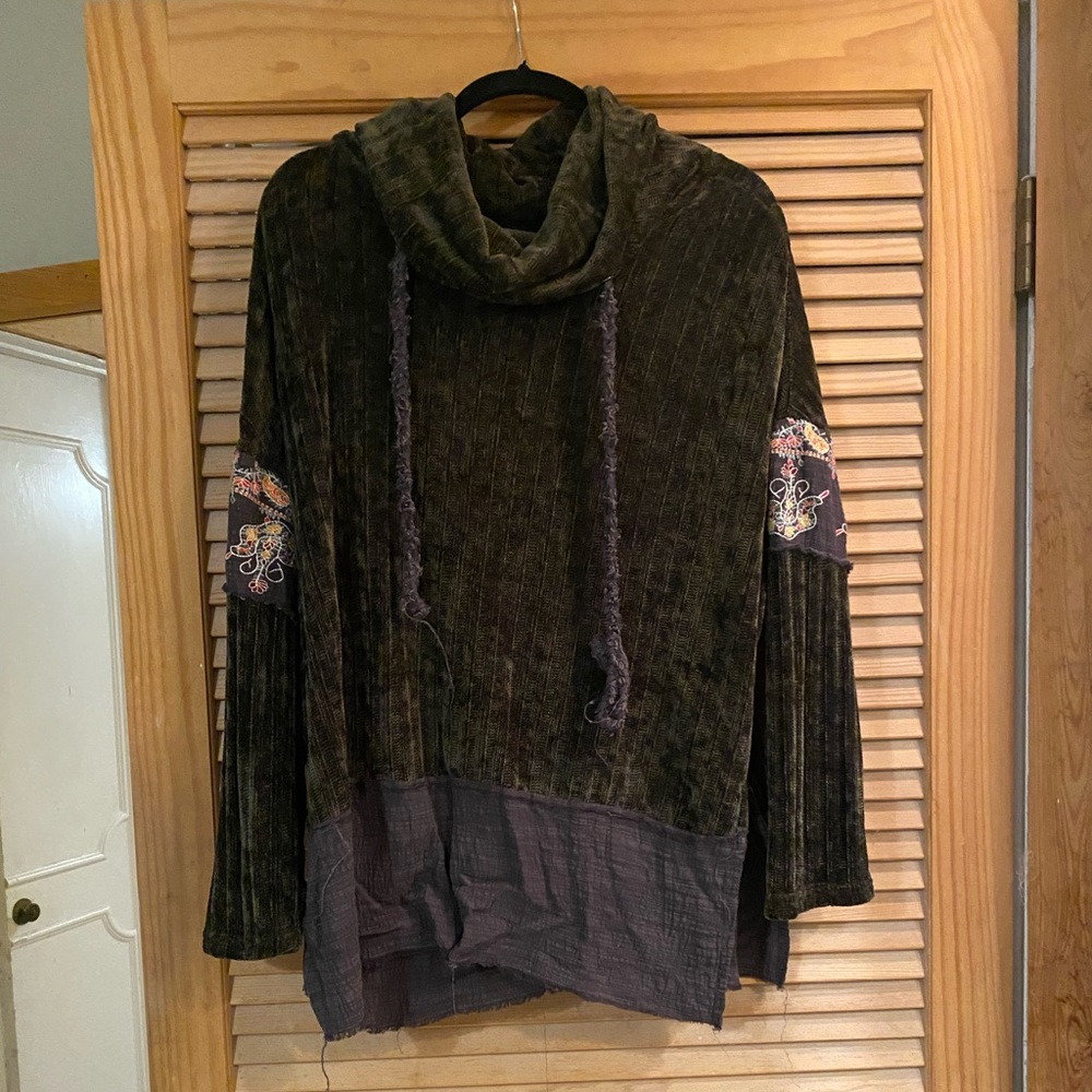 Olive green Embroidered Sweater